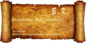 Buschner Kászon névjegykártya
